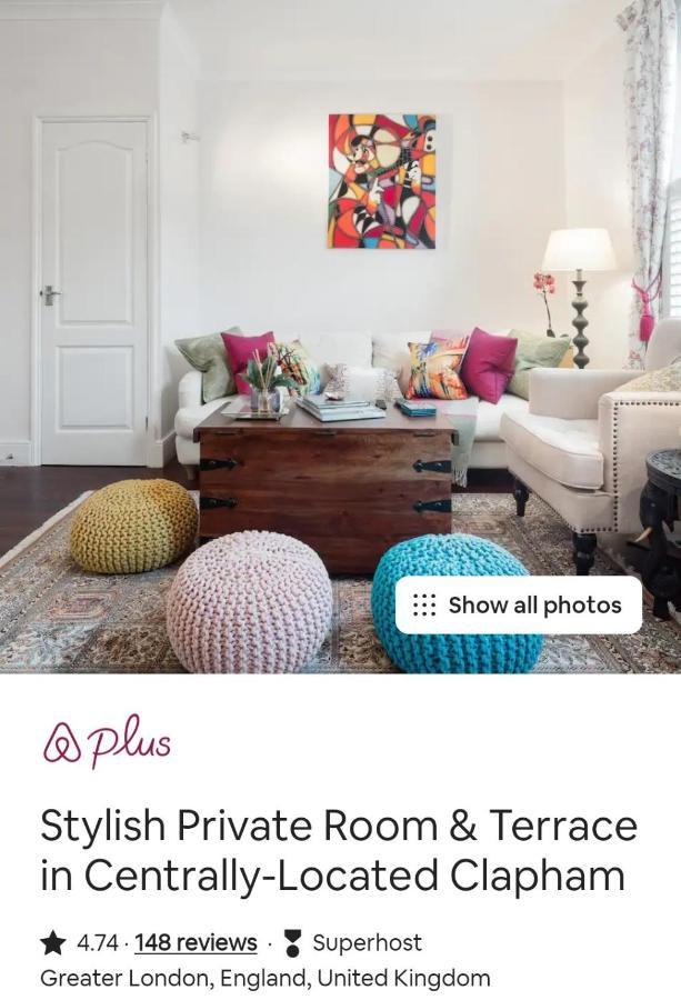 Stylish Room With Private Bath & Terrace In Super Central Clapham Junction Minutes From Victoria, Waterloo Londra Esterno foto